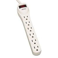 Tripp Lite TLP602 2' Light Gray 6-Outlet Surge Protector, 180 Joules