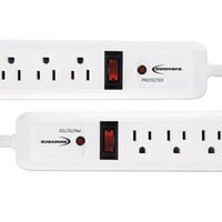 Innovera 71653 4' White 6-Outlet Surge Protector, 540 Joules - 2/Pack