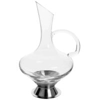 Franmara 9116 Virtual Orbital 64 oz. Crystal Decanter with Handle and Brushed Stainless Steel Base