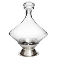 Franmara 9111 Orbital 60 oz. Crystal Decanter with Crystal Stopper and Brushed Stainless Steel Base