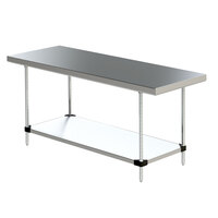 Metro WTS2460FS Space Saver 24 inch x 60 inch 14-Gauge Stainless Steel Heavy-Duty Work Table with Undershelf