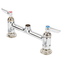 T&S 019003-40 Deck Mount Mixing Faucet Base with 8" Adjustable Centers, Check Valves, Lever Handles, and Cerama Cartridges
