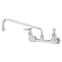 T&S B-0231-EE-A22 Wall Mounted Pantry Faucet with 8 inch Centers, 12 inch Swing Spout, 2.2 GPM Aerator, Eterna Cartridges, and Lever Handles