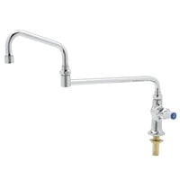 T&S B-0255-18DJX-CR Deck Mounted Single Hole Faucet with 18" Double-Jointed Swing Spout, Stream Regulator Outlet, Cerama Cartridges, and Lever Handle