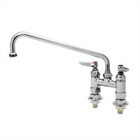 T&S B-0225-CC-CR Deck Mounted Pantry Faucet with 4" Centers, 12" Swing Spout, Stream Regulator Outlet, Cerama Cartridges, and Lever Handles