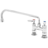 T&S B-0225-CR-K-F10 Deck Mounted Pantry Faucet with 4" Adjustable Centers, 12" Swing Nozzle, 1.0 GMP Aerator, and Lever Handles