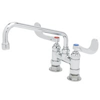 T&S B-0226-WH4 Deck Mounted Pantry Faucet with 4" Adjustable Centers, 10" Swing Nozzle, Eterna Cartridges, and 4" Wrist Handles