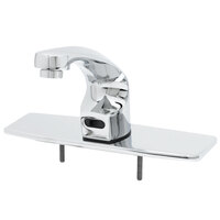 T&S EC-3102-8DP Deck Mounted ChekPoint Hands-Free Sensor Faucet with Single Inlet, 8 inch Center Deck Plate, 5 7/16 inch Cast Spout, 2.2 GPM Aerator, and Supply Lines