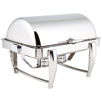 Acopa Extra-Heavyweight 8 Qt. Dripless Full Size Stackable Stainless Steel Roll Top Chafer