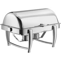 Acopa Heavy Weight 8 Qt. Dripless Full Size Stackable Stainless Steel Roll Top Chafer