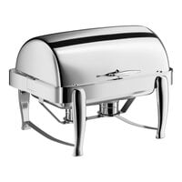 Acopa Heavy Weight 8 Qt. Dripless Full Size Stackable Stainless Steel Roll Top Chafer