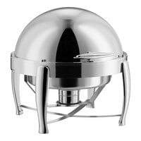 Acopa Heavy Weight 6.5 Qt. Round Dripless Stackable Stainless Steel Roll Top Chafer