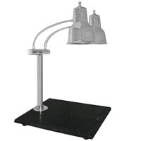 Hanson Heat Lamps EDL/BB/SS Economy Dual Bulb 11" x 18" Stainless Steel Carving Station with Black Solid Base