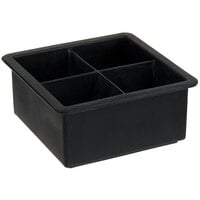 American Metalcraft SMSC4 Black Silicone 4 Compartment 2" Cube Ice / Dessert Mold with Lid