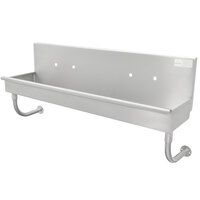 Advance Tabco 19-18-120-ADA 16-Gauge ADA Multi-Station Hand Sink with 5 inch Deep Bowl for 6 Faucets - 120 inch x 17 1/2 inch