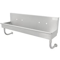 Advance Tabco 19-18-60-ADA 16-Gauge ADA Multi-Station Hand Sink with 5" Deep Bowl for 3 Faucets - 60" x 17 1/2"