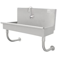 Advance Tabco 19-18-1-EFADA 16-Gauge ADA Single-Station Hand Sink with 5 inch Deep Bowl and 1 Electronic Faucet - 40 inch x 17 1/2 inch