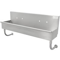 Advance Tabco 19-18-120 16-Gauge Multi-Station Hand Sink with 8 inch Deep Bowl for 6 Faucets - 120 inch x 17 1/2 inch