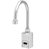 T&S EC-3130-ST-VF05 Deck Mounted ChekPoint Hands-Free Sensor Faucet with Single Inlet, 5 7/16 inch Gooseneck Spout, 0.5 GPM Non-Aerated Spray Device, and Supply Line