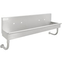 Advance Tabco 19-18-100-ADA 16-Gauge ADA Multi-Station Hand Sink with 5 inch Deep Bowl for 5 Faucets - 100 inch x 17 1/2 inch