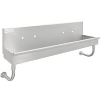 Advance Tabco 19-18-40 16-Gauge Multi-Station Hand Sink with 8 inch Deep Bowl for 2 Faucets - 40 inch x 17 1/2 inch