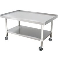 Advance Tabco ES-306C 30 inch x 72 inch Stainless Steel Equipment Stand with Stainless Steel Undershelf and Casters