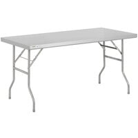 Regency 30 inch x 60 inch 18-Gauge Stainless Steel Open Base Folding Work Table