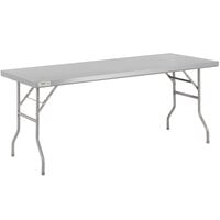 Regency 30" x 72" 18-Gauge Stainless Steel Open Base Folding Work Table