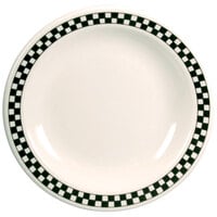 Homer Laughlin by Steelite International Black Checkers 7 1/4" Creamy White / Off White China Plate - 36/Case