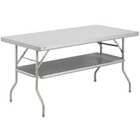 Regency 30" x 60" 18-Gauge Stainless Steel Folding Work Table with Removable Undershelf