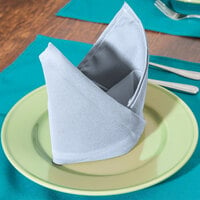 Intedge Light Blue 100% Polyester Cloth Napkins, 22 inch x 22 inch - 12/Pack