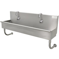 Advance Tabco FS-WM-2721EF 14-Gauge Multi-Station Hand Sink with 12" Deep Bowl and Electronic Faucet - 27" x 21 1/2"