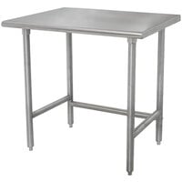 Advance Tabco TELAG-242 24 inch x 24 inch 16-Gauge 430 Stainless Steel Economy Work Table with Galvanized Legs