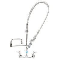 T&S B-0133-18DACRBJ EasyInstall Wall Mounted Pre-Rinse Faucet with 8" Centers, 1.07 GPM Spray Valve, 18" Double-Jointed Add-On Faucet, Cerama Cartridges, and Lever Handles