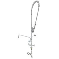 T&S B-0113-12CRBJST EasyInstall Deck Mounted Pre-Rinse Faucet with Single Base, 1.07 GPM Spray Valve, 12" Add-On Faucet, Cerama Cartridges, and Lever Handles