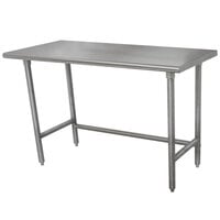 Advance Tabco TELAG-366 36 inch x 72 inch 16-Gauge 430 Stainless Steel Economy Work Table with Galvanized Legs