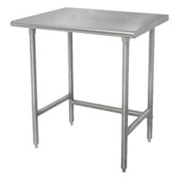 Advance Tabco TELAG-300 30 inch x 30 inch 16-Gauge 430 Stainless Steel Economy Work Table with Galvanized Legs