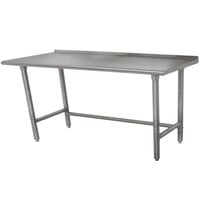 Advance Tabco TSFLAG-245 24 inch x 60 inch 16-Gauge 430 Stainless Steel Economy Work Table with 1 1/2 inch Backsplash