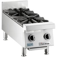 U.S. Range UTOG12-2 Liquid Propane Heavy-Duty 2 Burner Countertop 12" Range - 52,000 BTU