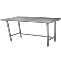 Advance Tabco TFLAG-307 30 inch x 84 inch 16-Gauge 430 Stainless Steel Economy Work Table with 1 1/2 inch Backsplash and Galvanized Legs