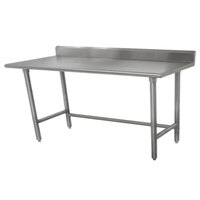 Advance Tabco TKLAG-245 24 inch x 60 inch 16-Gauge 430 Stainless Steel Economy Work Table with 5 inch Backsplash and Galvanized Legs