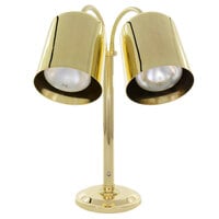 Hanson Heat Lamps DLM/700/ST/BR Dual Bulb Flexible Freestanding Streamline Heat Lamp with Brass Finish - 115/230V