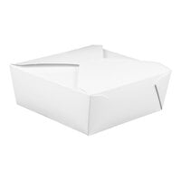 Fold-Pak 06BPWHITEM Bio-Pak 9" x 9" x 3 1/2" White Microwavable Paper #6 Take-Out Containers - 120/Case