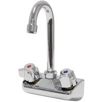 Advance Tabco K-59-EC Wall Mount Faucet with Canopy Handles, 4 inch Centers, and 3 1/2 inch Gooseneck Spout