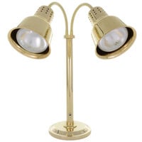 Hanson Heat Lamps DLM/600/ST/BR Dual Bulb Flexible Freestanding Streamline Heat Lamp with Brass Finish - 115/230V