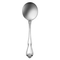 Oneida 2552SBLF Arbor Rose 5 3/4 inch 18/10 Stainless Steel Extra Heavy Weight Bouillon Spoon - 36/Case