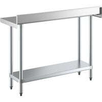 Regency 18 inch x 48 inch 18-Gauge 304 Stainless Steel Commercial Work Table with 4 inch Backsplash and Galvanized Undershelf