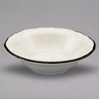Homer Laughlin by Steelite International HL531847 Styleline Black 5.25 oz. Scalloped China Fruit Bowl - 36/Case