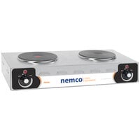 Nemco 6310-2 Electric Countertop Horizontal Hot Plate with 2 Solid Burners - 120V