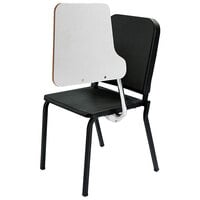 National Public Seating 8210/TA82L Black Melody Stack Chair with Left Tablet Desk Arm